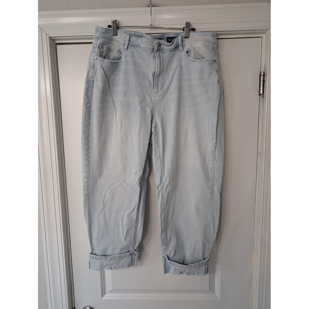 J. Jill Denim Womens 18 High Rise Cropped Jeans Light Wash coastal
